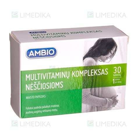 Multivitaminų, skirtų nėščiosioms, pakuotės nuotrauka