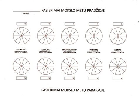 Vaikų individualios pažangos vertinimo schematinė diagrama