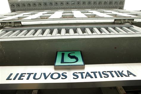 Lietuvos Statistikos departamento logotipas ir statistikos diagramos