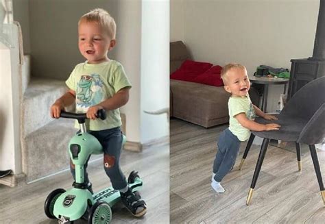 Kūdikis, žengiantis pirmuosius žingsnius su „Moon Walk“ tipo vaikštyne