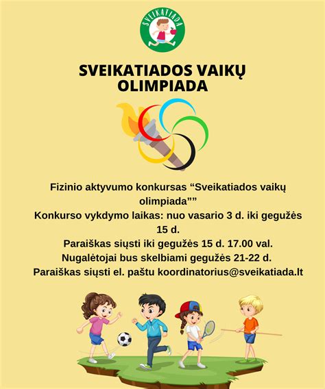 „Sveikatiados“ olimpiados simbolis su sportuojančiais vaikais