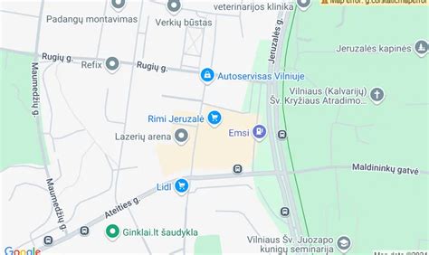 Žemėlapis su pažymėtu vaikų žaidimų kambariu Garliavoje
