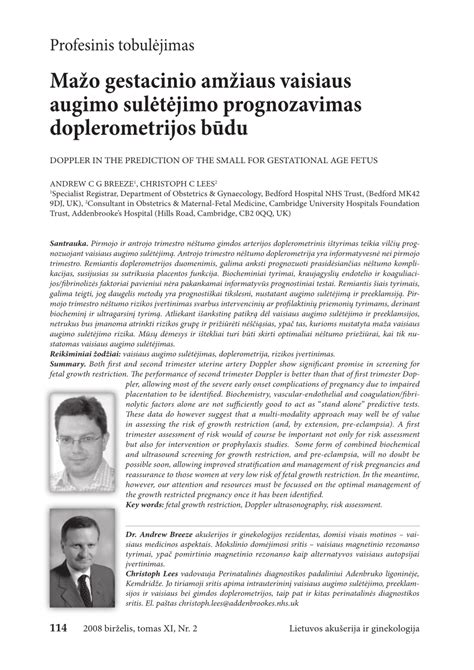 gestacinio amžiaus klasifikacija