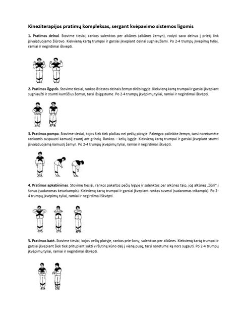 Kvėpavimo pratimų iliustracija (gulint)
