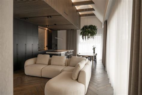 Modernus svetainės interjeras su minimalistiniais baldais