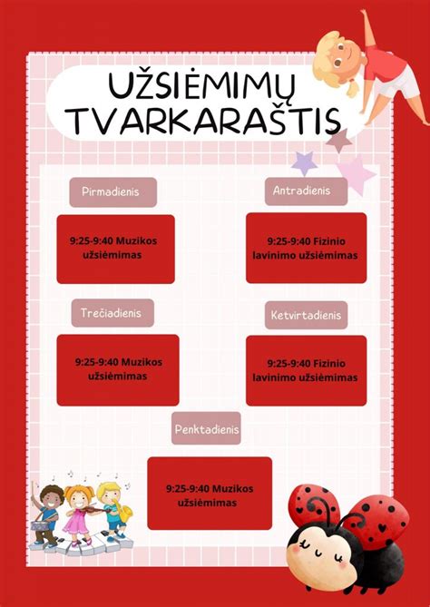 Tėvystės grupės užsiėmimų tvarkaraštis