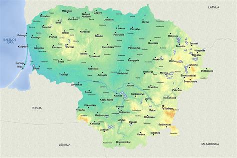 Lietuvos žemėlapis su savivaldybių, dalyvaujančių nemokamo maitinimo programoje, žymėjimu