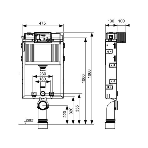 DirectFlush unitazo pjūvis su vandens srauto schema