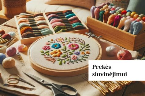 Siuvinėjimo kryželiu įrankiai ir medžiagos