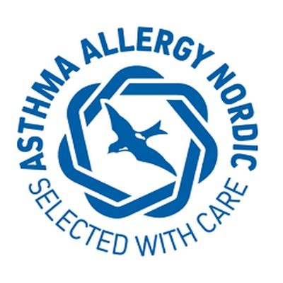 Piktogramos su ekologiniais sertifikatais (Nordic Swan, FSC, Asthma Allergy Nordic)