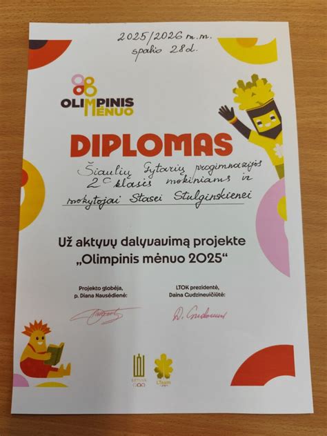 Olimpinio mėnesio programos apžvalga