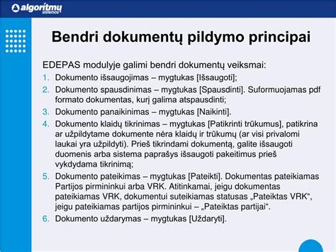 PPT dokumentų pildymo schema