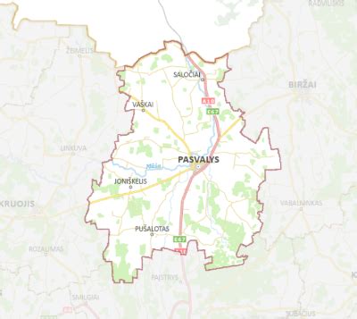 Pasvalio miesto žemėlapis su darželio lokacija