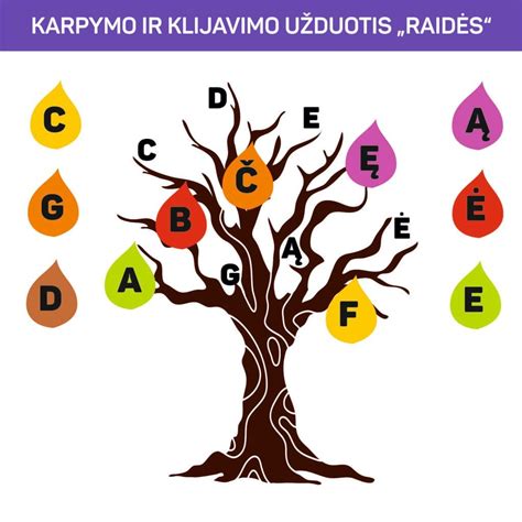 Kūrybinė užduotis su raidėmis ir gėlėmis