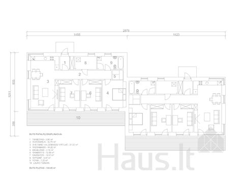 dvibučio namo architektūrinis planas