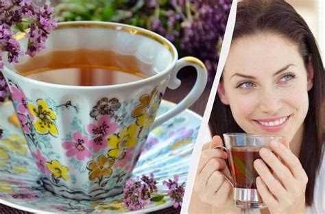 Moteris, geriantis žolelių arbatą