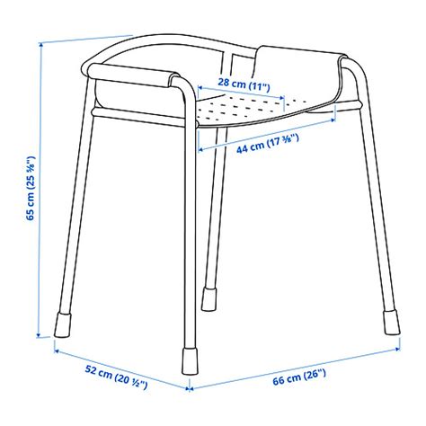 Matmenys IKEA BÄSINGEN dušo kėdutės