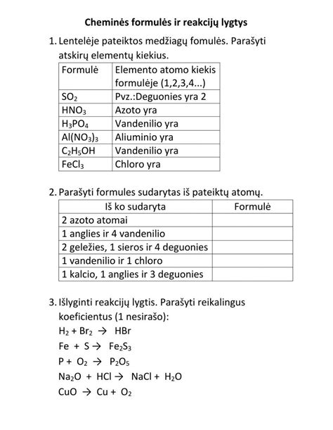 Cheminės formulės iliustracija su pH ir mineralais