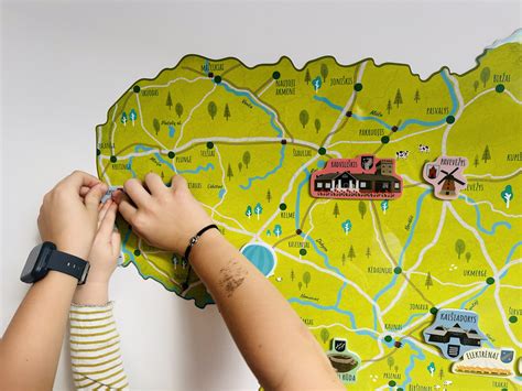 Žemėlapis su edukacinėmis erdvėmis darželyje