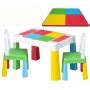 dvipusis vaikiškas staliukas su kaladėlių zona