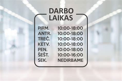 Darbo laiko reguliavimo schema