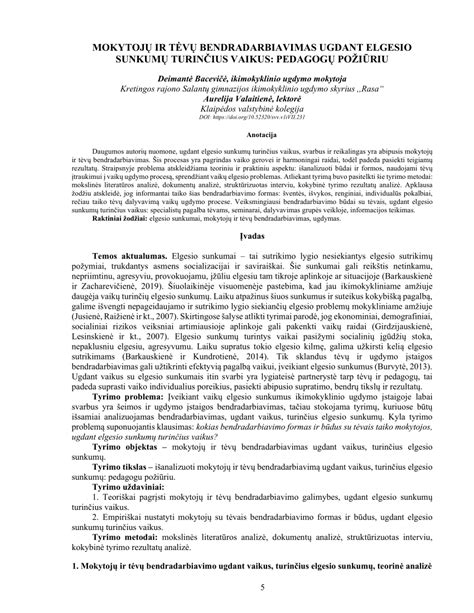 Mokytojų ir tėvų bendradarbiavimas sprendžiant vaikų elgesio problemas