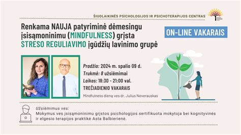 Žmogaus, praktikuojančio mindfulness kasdienėje aplinkoje, vizualizacija