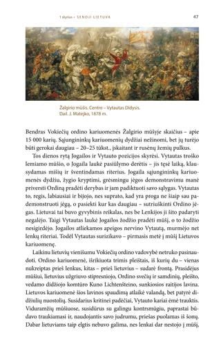 Istorinis lietuvių karių žygio atvaizdas su Vyčio simboliu