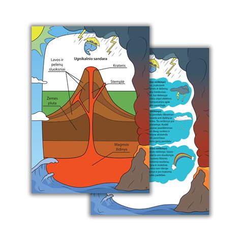 Infografika, iliustruojanti skirtingus gamtos reiškinius ir jų požymius