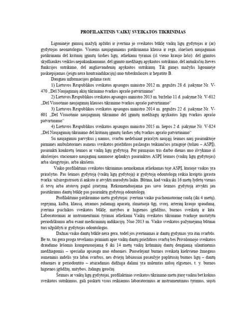 profilaktinis kūdikio tikrinimas