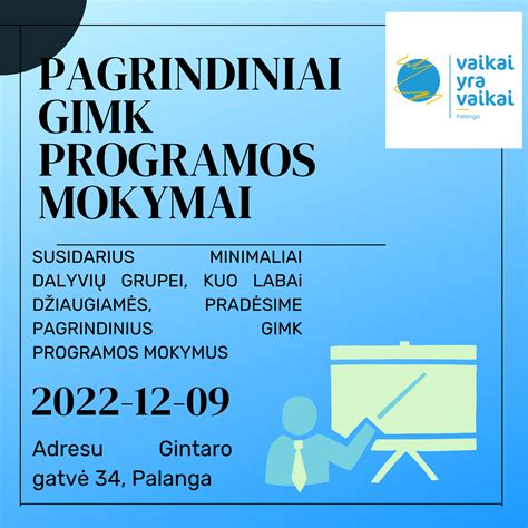 GIMK programos logotipas ir pagrindiniai simboliai
