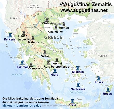 Žemėlapis: pagrindiniai antikinės Graikijos kultūros centrai