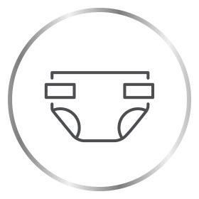 Infografika su sauskelnių dermatito simptomais.