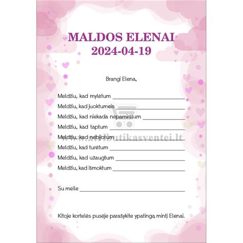 Dvasinio įvaikinimo maldos kortelė