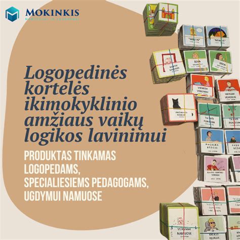 įvairios logopedinės priemonės ir kortelės