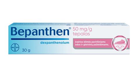 Bepanthen tepalo pakuotė ir sudėtis