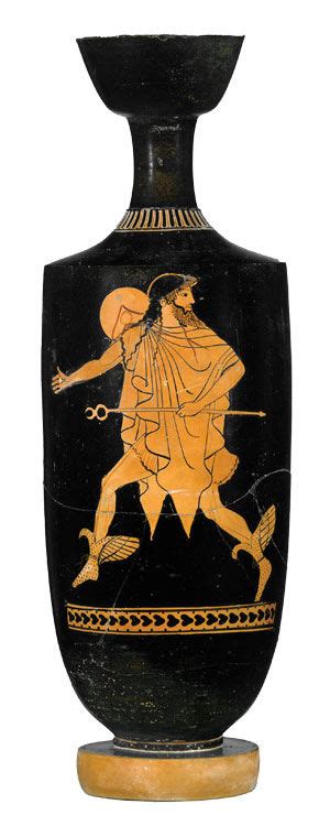 Hermis su sparnuotais sandalais ir šauklio lazda
