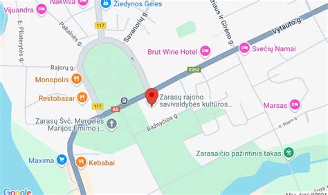 Zarasų miesto žemėlapis su pažymėtu darželiu