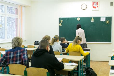 Mokytojas ir mokiniai klasėje
