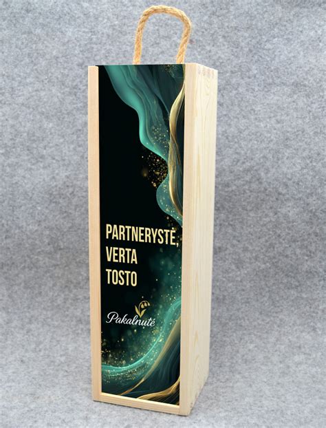 Personalizuota medinė dėžė buteliui