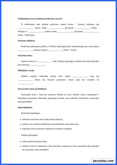 Nekilnojamojo turto pirkimo ir pardavimo schema