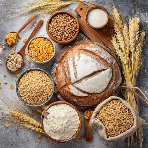 įvairūs grūdiniai produktai