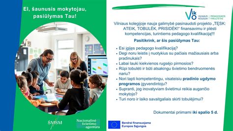 Projekto „Tęsk: ateik, tobulėk, prisidėk!“ tikslai ir finansavimas