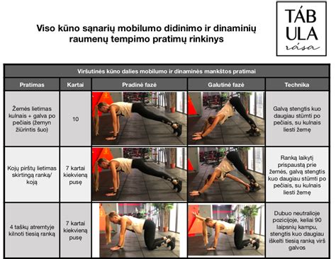 lankstumo ir sąnarių mobilumo schema