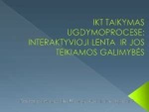 Sužaidybinimo metodo taikymas ugdymo procese