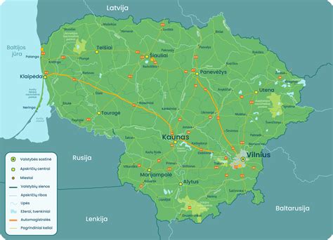 Lietuvos žemėlapis, iliustruojantis regioninį abortų paslaugų prieinamumą ir trūkumus