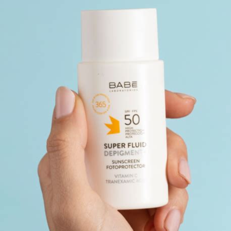 BABÉ Super Fluid Depigment+ SPF 50 veikimo principas ir nauda