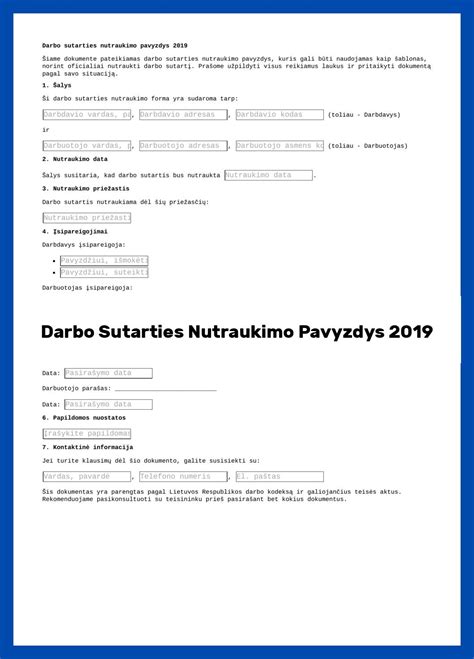 Darbo sutarties nutraukimo sąlygos