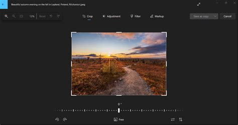 Windows 11 nuotraukų redagavimo sąsaja