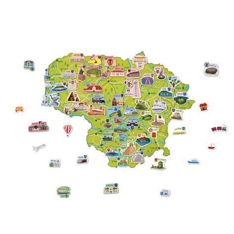 Lietuvos žemėlapis su išlaikymo fondų simboliais